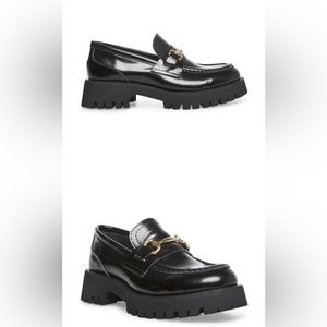 Steve Madden Black Leather Loafers